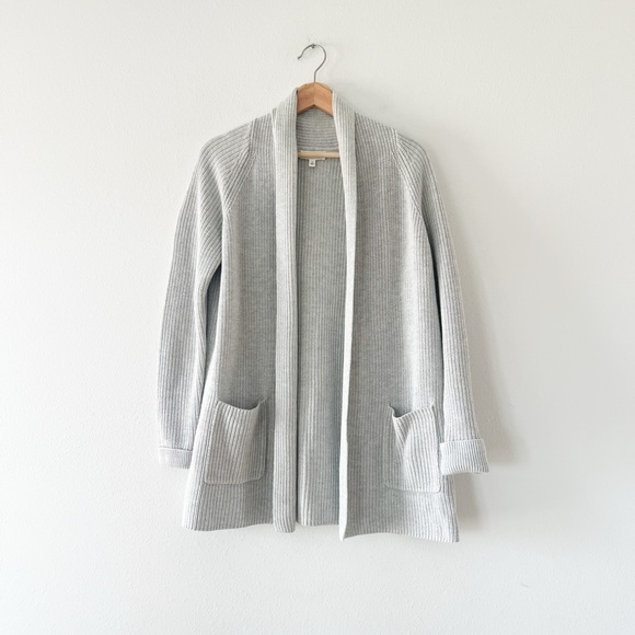 HAVEN WELL WITHIN | Open Front Ribbed Cardigan in Grey | XS - Picture 2 of 5